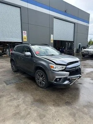 Grey compact SUV with front-end collision damage
